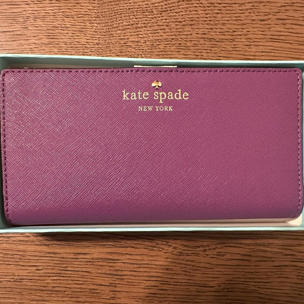 Brand New with tags - Kate Spade Wallet in a box - Purple